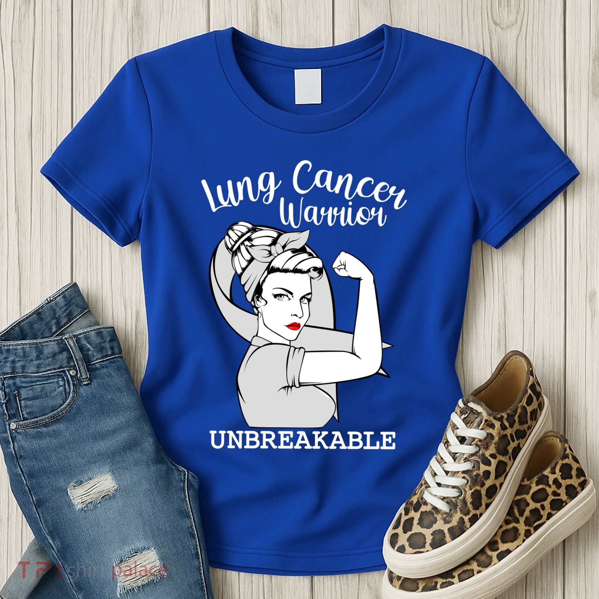 Lung Cancer Warrior Unbreakable Strong Awareness Gift Women's T-Shirt
