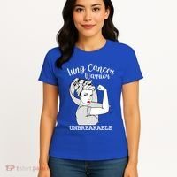 Lung Cancer Warrior Unbreakable Strong Awareness Gift Women's T-Shirt thumb 4