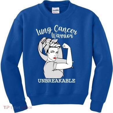 Lung Cancer Warrior Unbreakable Strong Awareness Gift Kids Sweatshirt