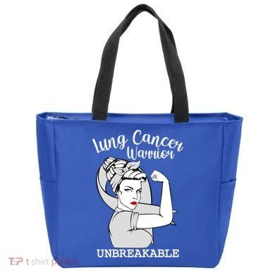 Lung Cancer Warrior Unbreakable Strong Awareness Gift Tote Bag