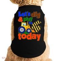 Let's Dig And Play I'm 4 Four Today 4th Birthday Party Excavator Doggie Tank thumb 0