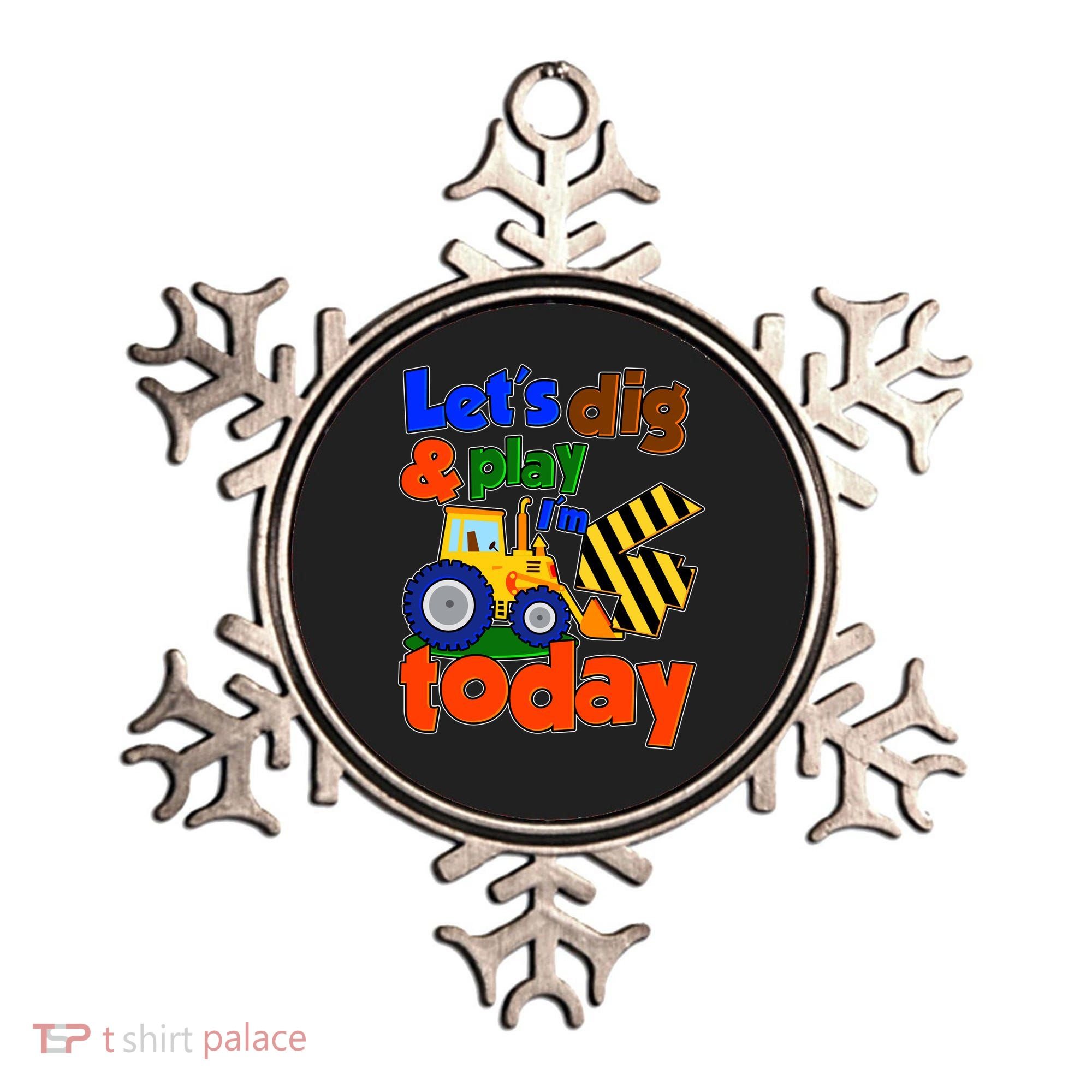 Let's Dig And Play I'm 4 Four Today 4th Birthday Party Excavator Ornament