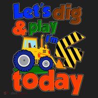 Let's Dig And Play I'm 4 Four Today 4th Birthday Party Excavator Golf Towel thumb 3
