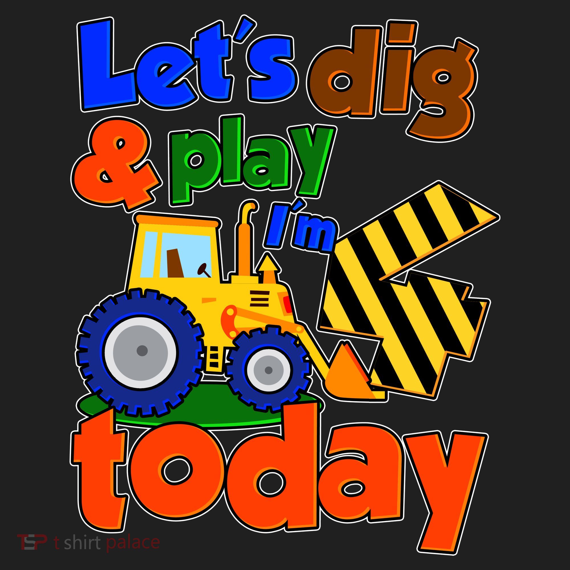 Let's Dig And Play I'm 4 Four Today 4th Birthday Party Excavator Golf Towel