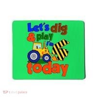 Let's Dig And Play I'm 4 Four Today 4th Birthday Party Excavator Mousepad thumb 0