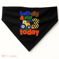 Let's Dig And Play I'm 3 Three Today 3rd Birthday Party Excavator USA-Made Doggie Bandana thumb 0