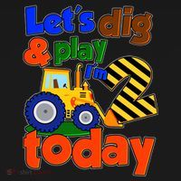 Let's Dig And Play I'm 2 Two Today 2nd Birthday Party Excavator Ornament thumb 1