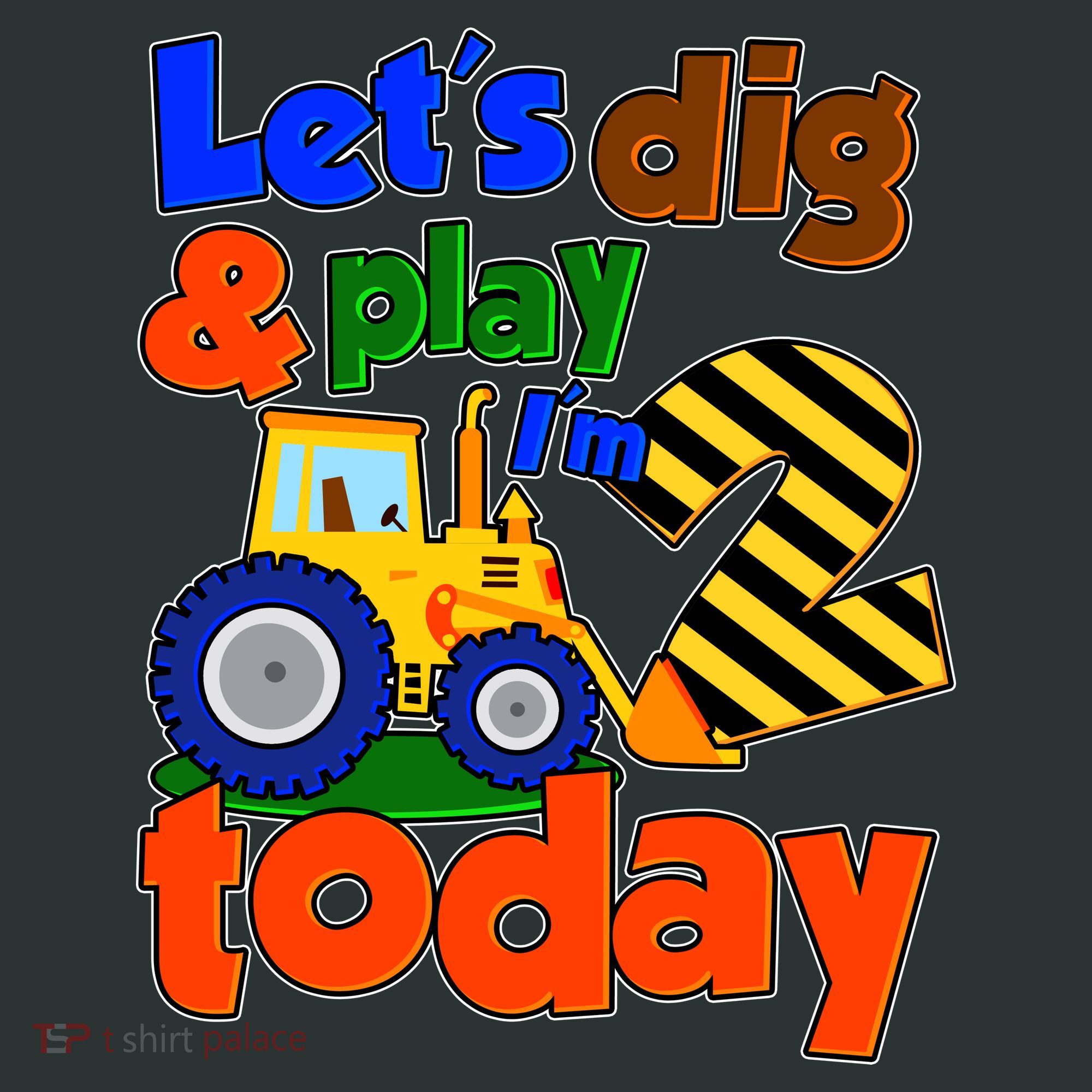 Let's Dig And Play I'm 2 Two Today 2nd Birthday Party Excavator Mousepad