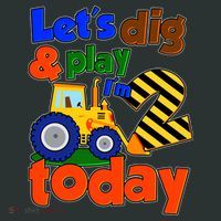 Let's Dig And Play I'm 2 Two Today 2nd Birthday Party Excavator Kids Sweatshirt thumb 2