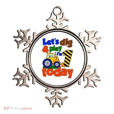 Let's Dig And Play I'm 1 One Today 1st Birthday Party Excavator Ornament