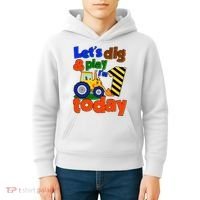 Let's Dig And Play I'm 1 One Today 1st Birthday Party Excavator Kids Hoodie thumb 4
