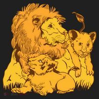 Lion Dad And Babies Women's Sweatshirt thumb 2