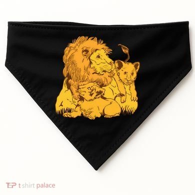 Lion Dad And Babies USA-Made Doggie Bandana