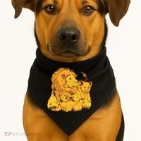 Lion Dad And Babies USA-Made Doggie Bandana thumb 1