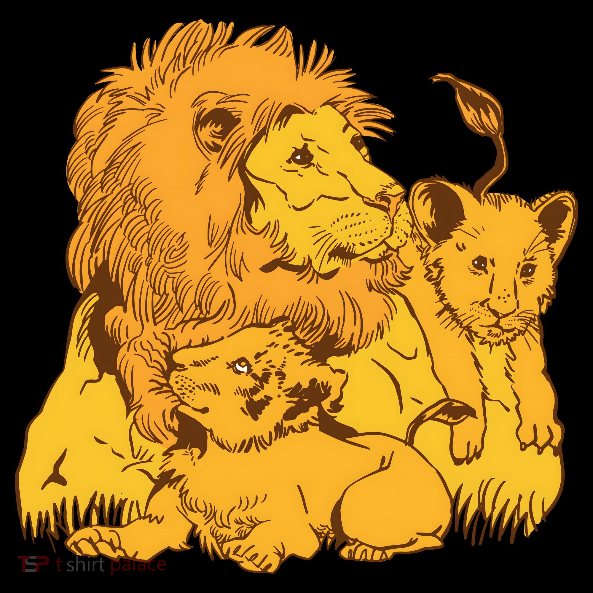 Lion Dad And Babies Hoodie