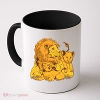 Lion Dad And Babies Coffee Mug thumb 0