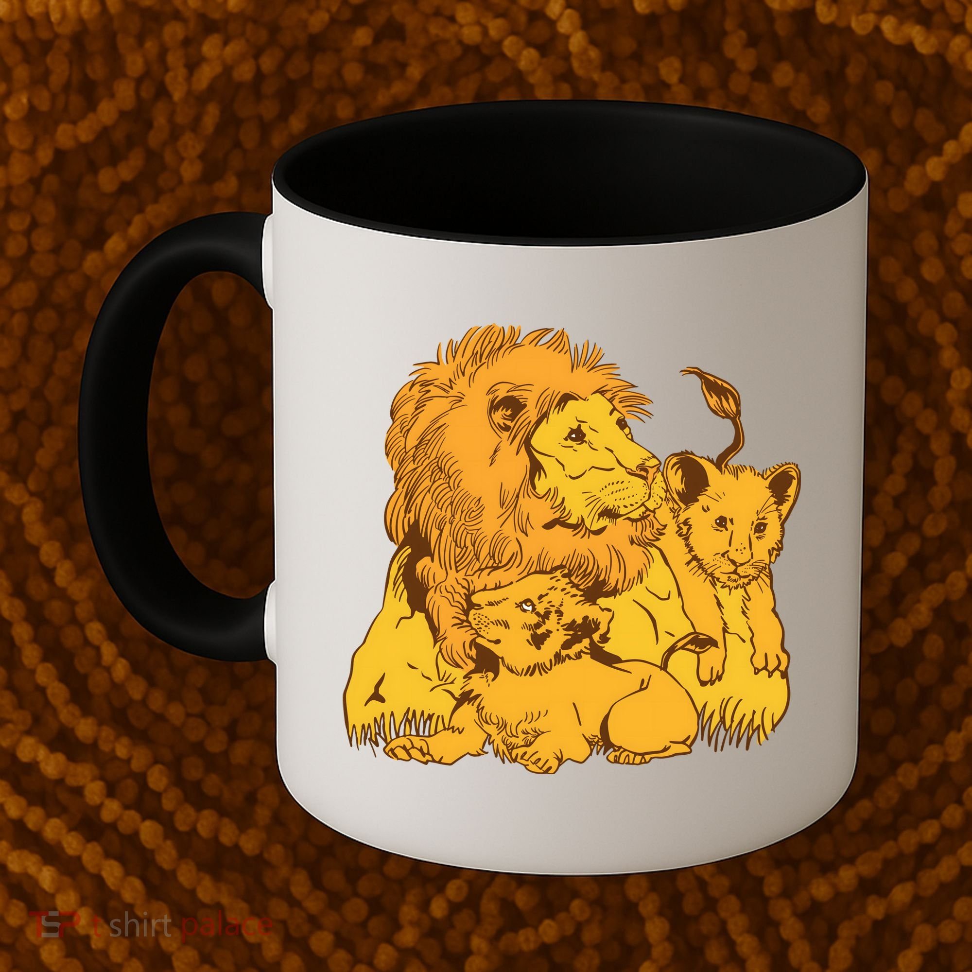 Lion Dad And Babies Coffee Mug