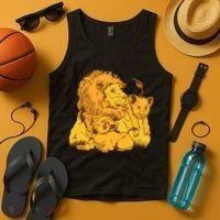 Lion Dad And Babies Tank Top thumb 4