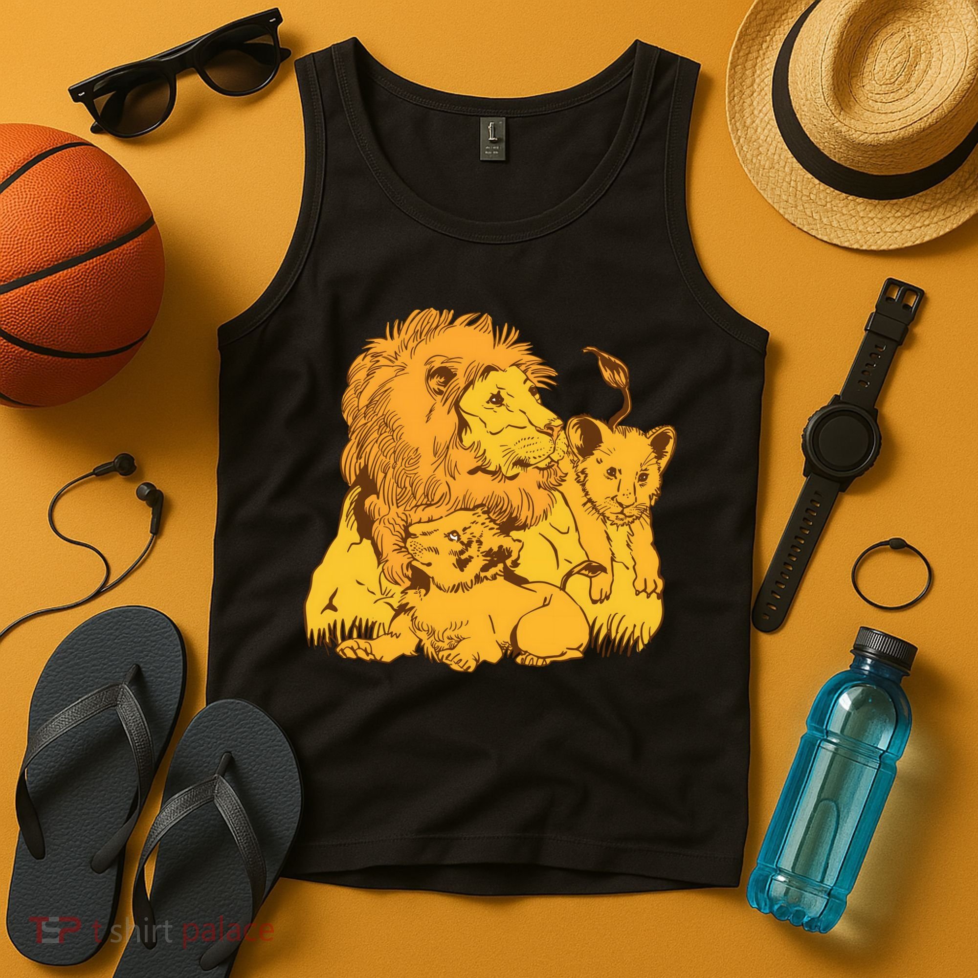 Lion Dad And Babies Tank Top