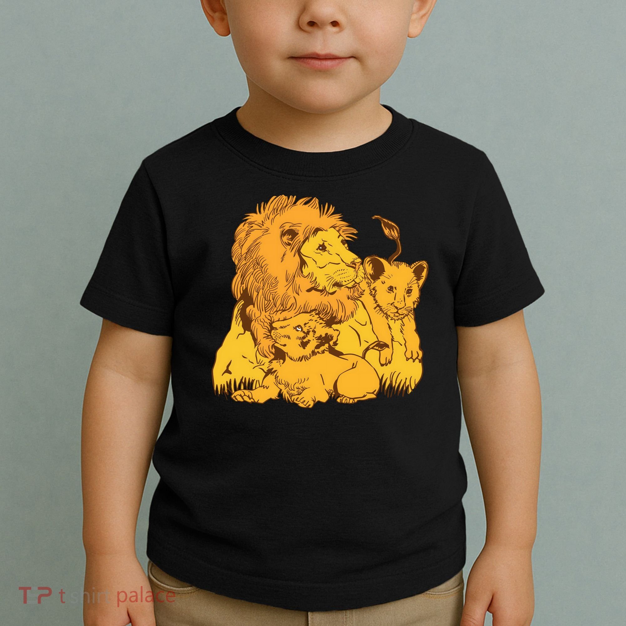 Lion Dad And Babies Toddler T-Shirt