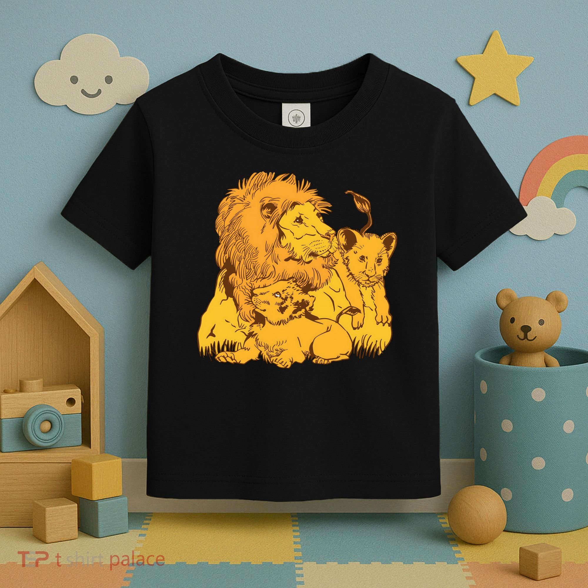 Lion Dad And Babies Toddler T-Shirt