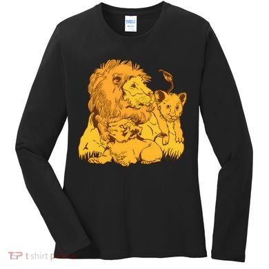 Lion Dad And Babies Women's Long Sleeve Shirt