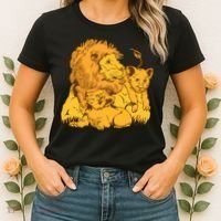 Lion Dad And Babies Women's T-Shirt thumb 2