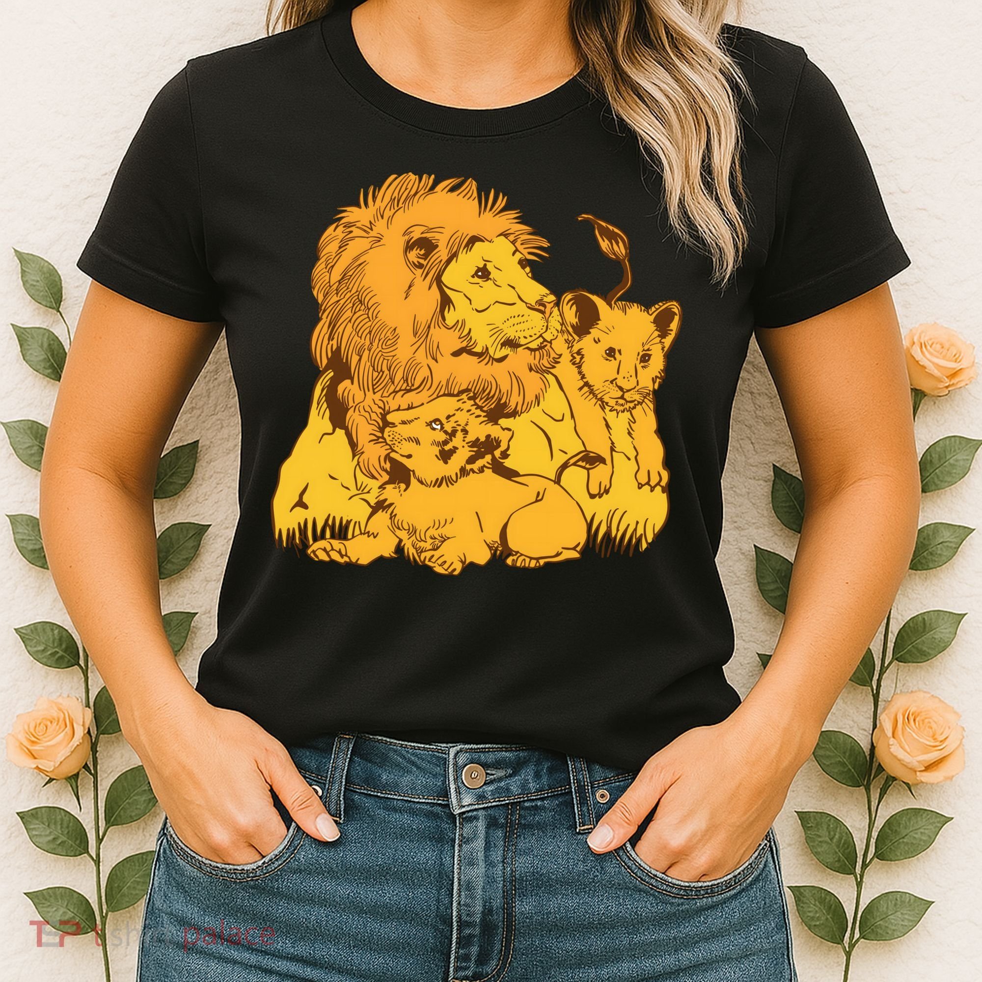 Lion Dad And Babies Women's T-Shirt