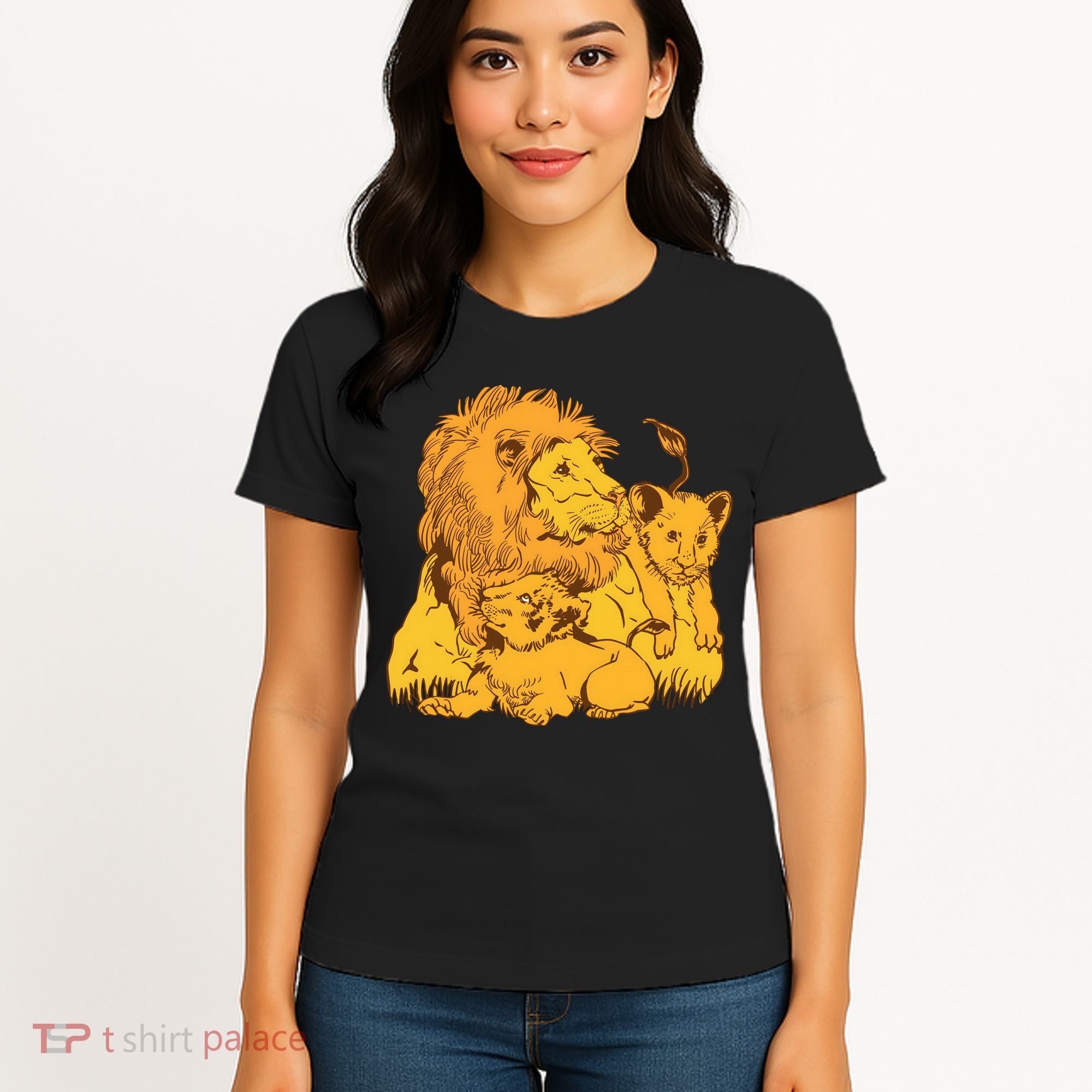 Lion Dad And Babies Women's T-Shirt