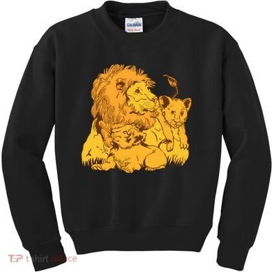 Lion Dad And Babies Kids Sweatshirt