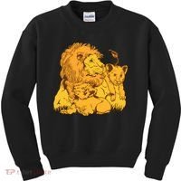 Lion Dad And Babies Kids Sweatshirt thumb 0
