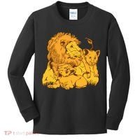 Lion Dad And Babies Kids Long Sleeve Shirt thumb 0