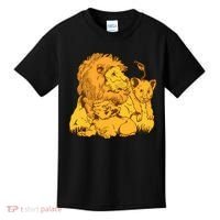 Lion Dad And Babies Kids T-Shirt thumb 0