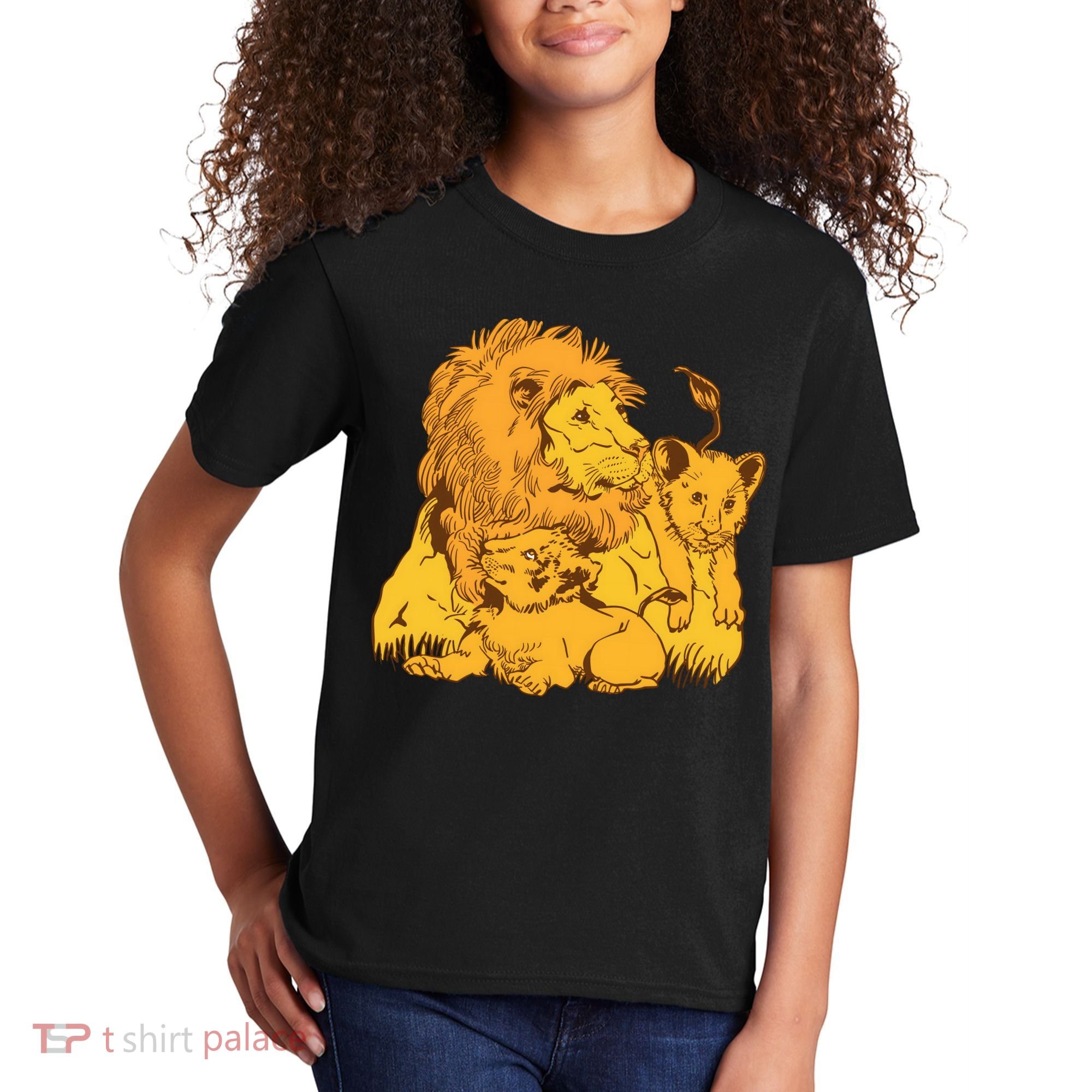 Lion Dad And Babies Kids T-Shirt