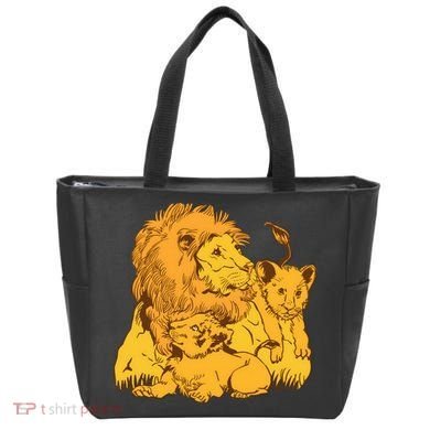 Lion Dad And Babies Tote Bag