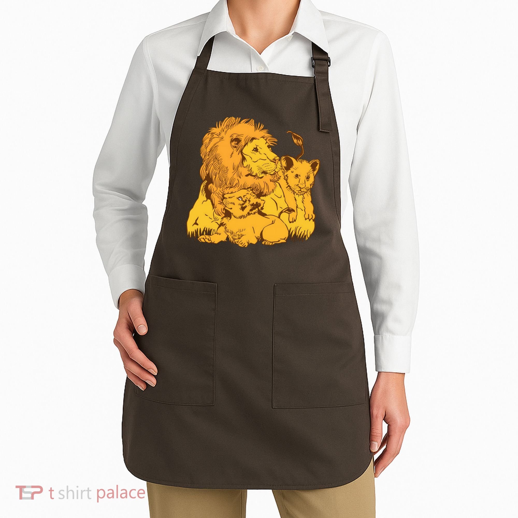 Lion Dad And Babies Apron