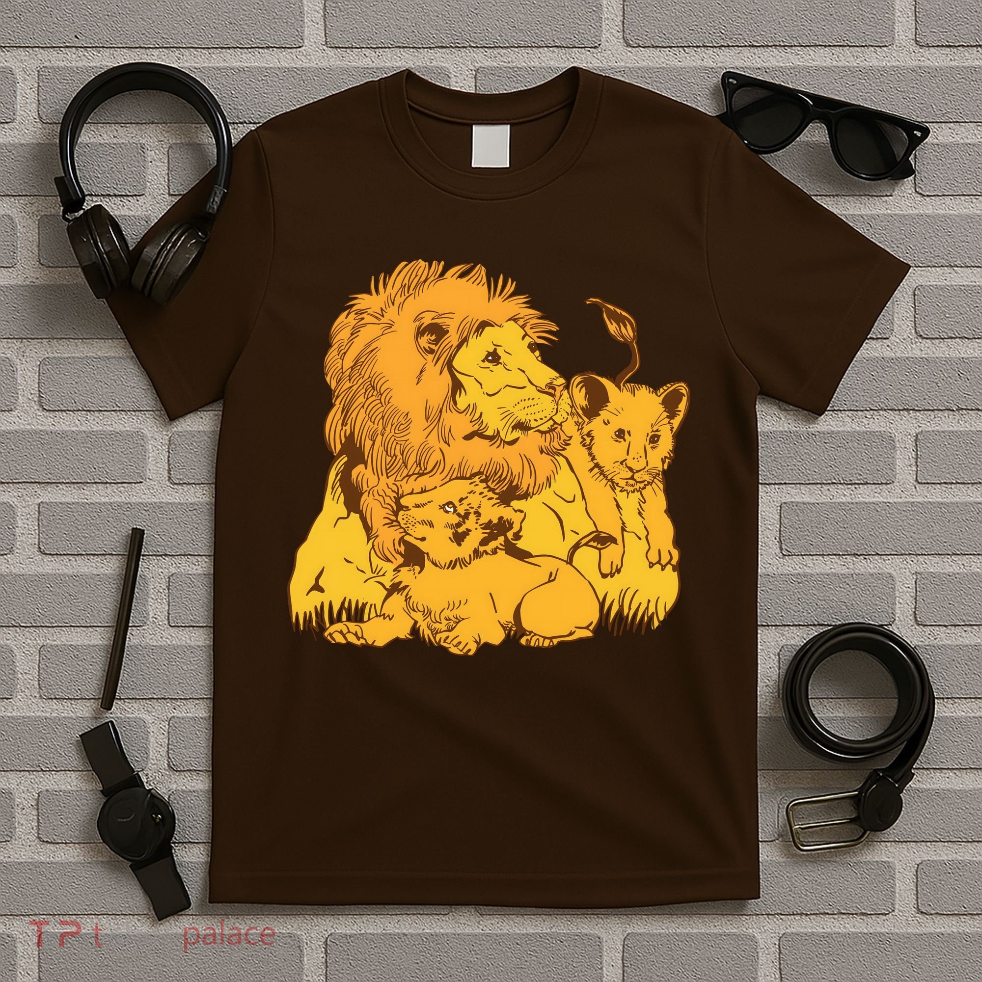 Lion Dad And Babies T-Shirt