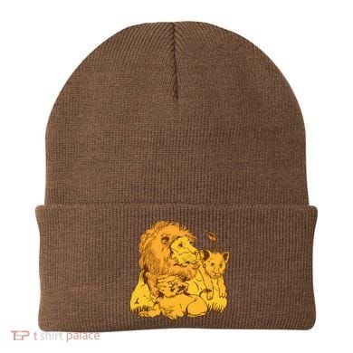 Lion Dad And Babies Beanie