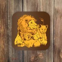 Lion Dad And Babies Coaster thumb 0