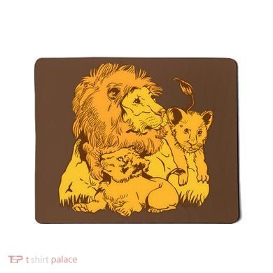Lion Dad And Babies Mousepad