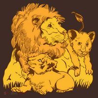 Lion Dad And Babies Mousepad thumb 1
