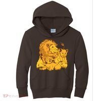 Lion Dad And Babies Kids Hoodie thumb 0