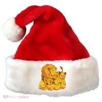 Lion Dad And Babies Santa Hat thumb 0
