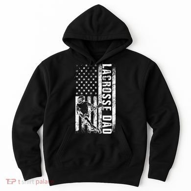 Lacrosse DAD American Flag Lax Daddy Father's Day Hoodie