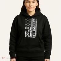 Lacrosse DAD American Flag Lax Daddy Father's Day Hoodie thumb 5