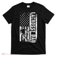 Lacrosse DAD American Flag Lax Daddy Father's Day T-Shirt thumb 0