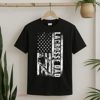 Lacrosse DAD American Flag Lax Daddy Father's Day T-Shirt thumb 2