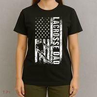 Lacrosse DAD American Flag Lax Daddy Father's Day T-Shirt thumb 4