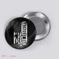 Lacrosse DAD American Flag Lax Daddy Father's Day Button thumb 0