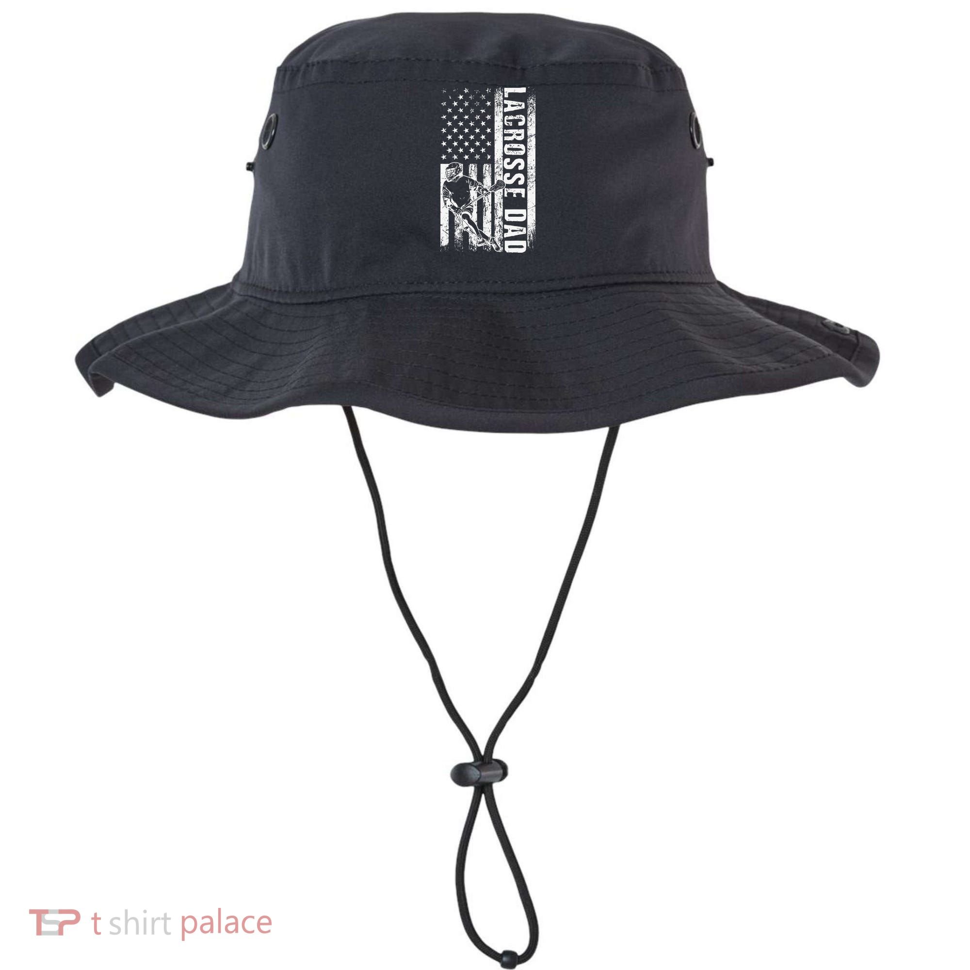 Lacrosse DAD American Flag Lax Daddy Father's Day Bucket Hat